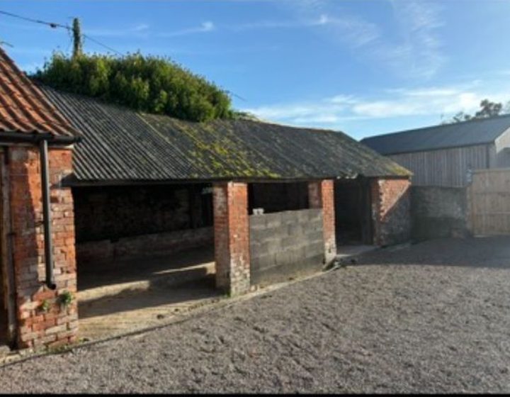 Existing outbuilding prepared for renovation work