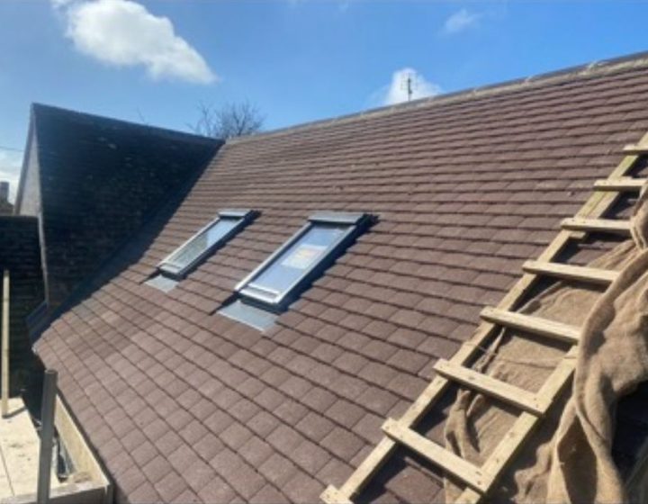 Tiled roof installation with rooflights
